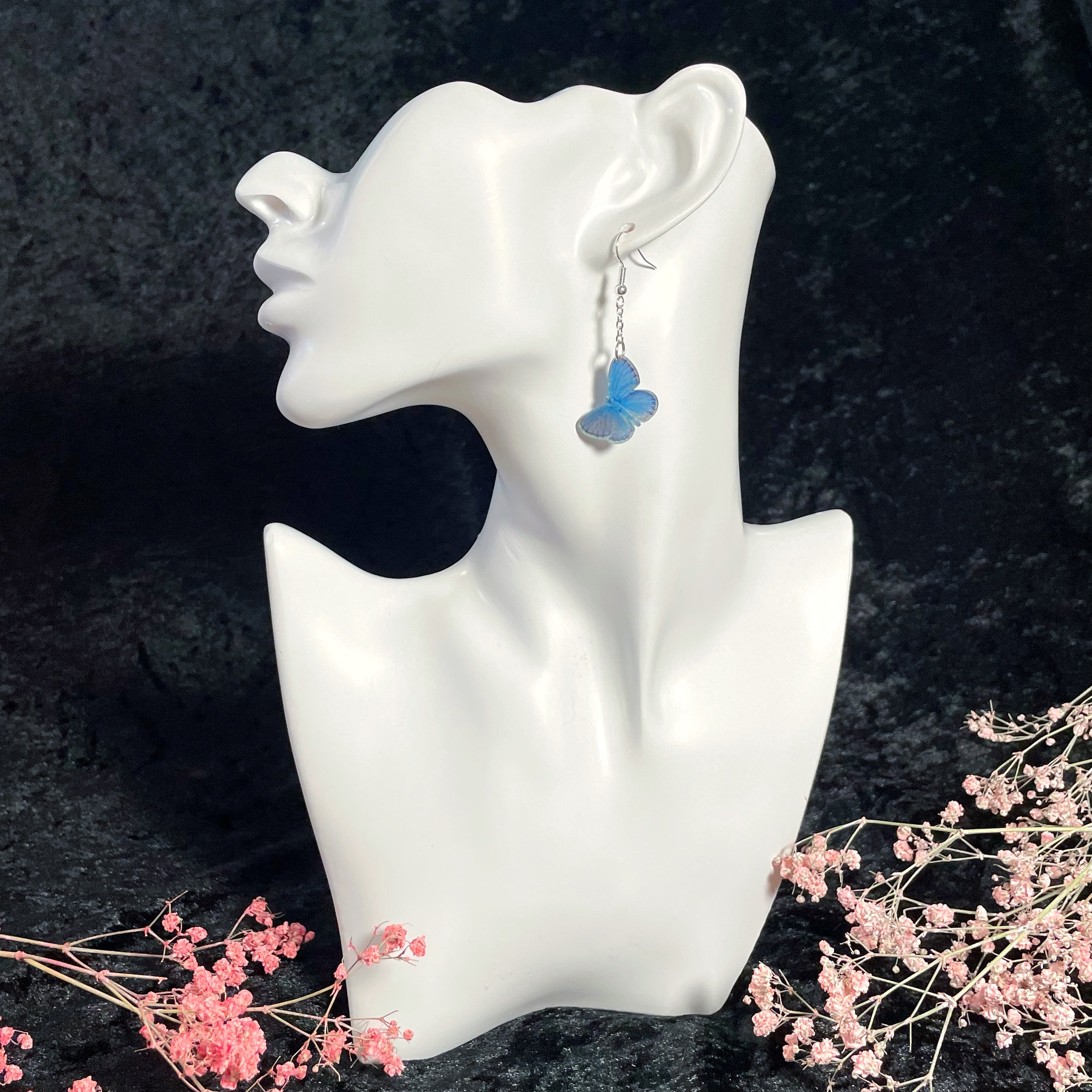 Kangassinisiipi-korvakorut