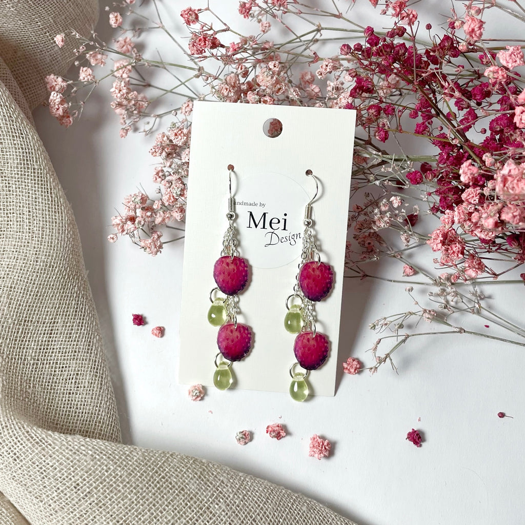 Metsämansikka-korvakorut