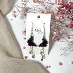 Amiraaliperhonen-korvakorut helmillä