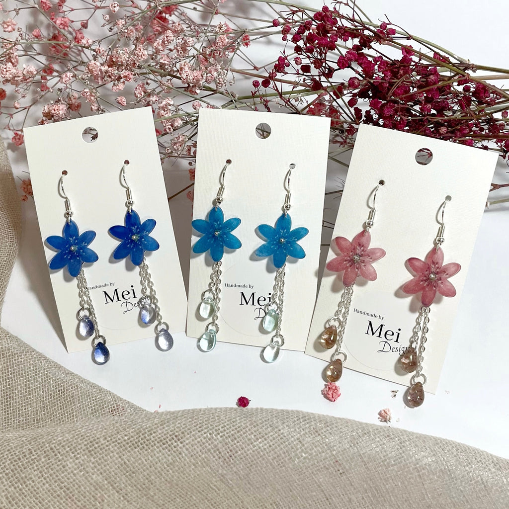 Sinivuokko-korvakorut